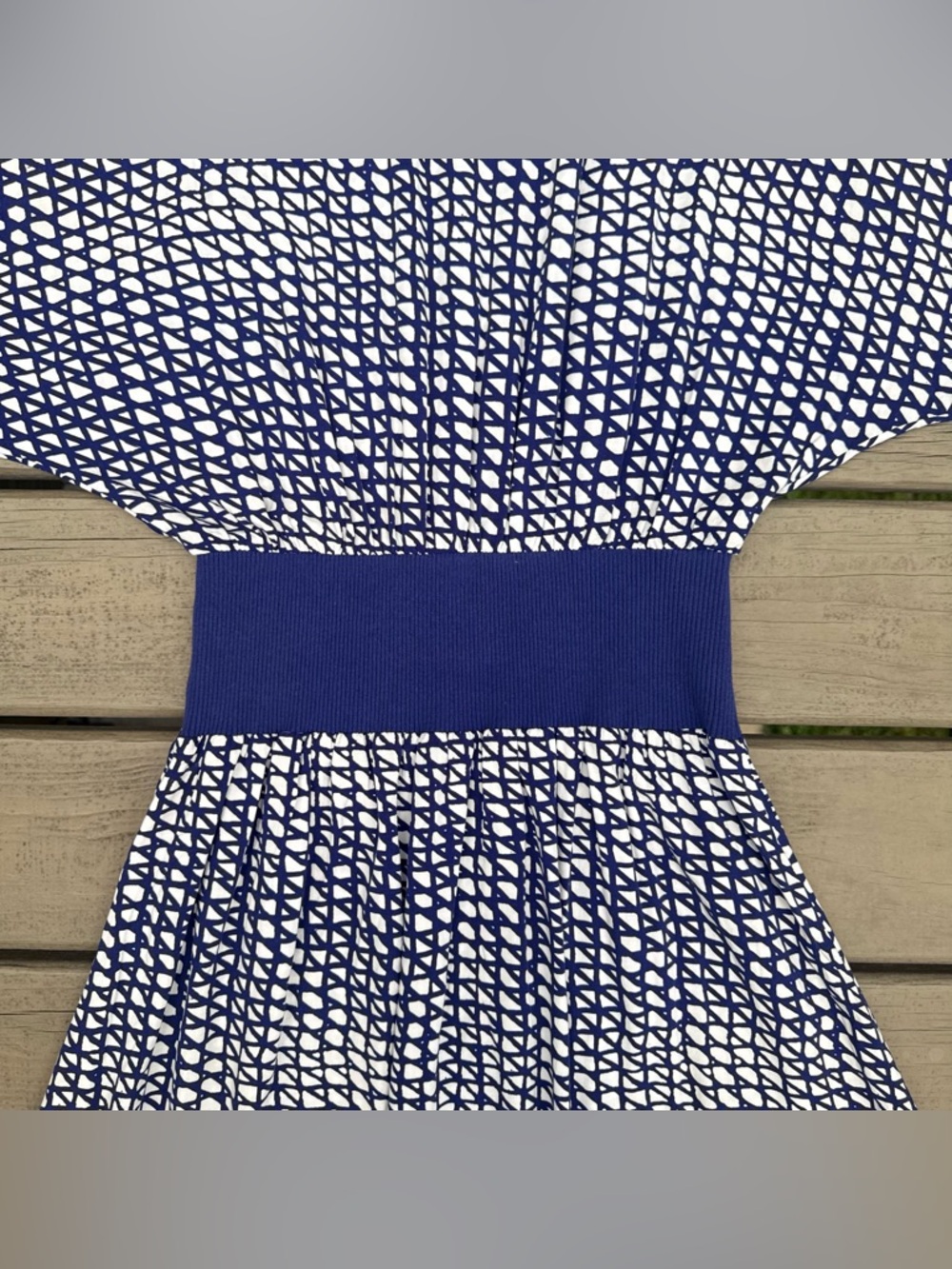 Maeve by Anthropologie Gemma Blue and White Geometric Print Dress size S - Picture 12 of 16